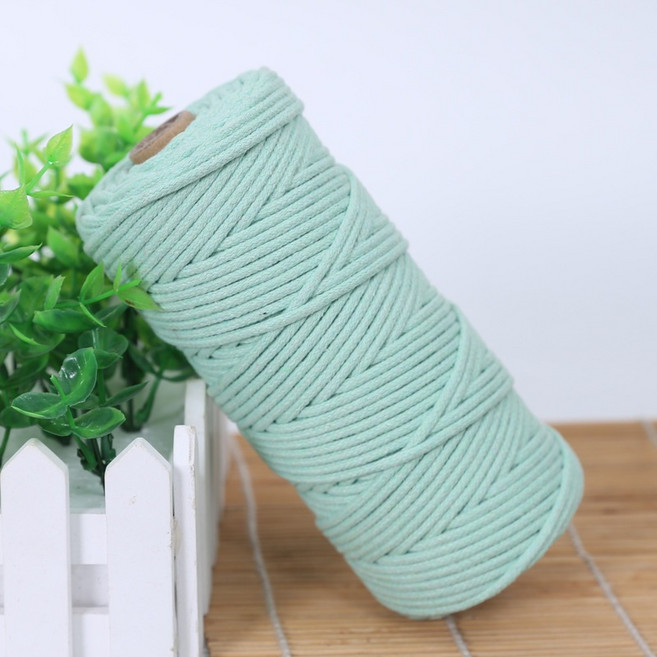 50米4mm包芯綿線 Macrame 棉線 編織繩 手工繩, 1個, 17-4mm抹茶綠 50米