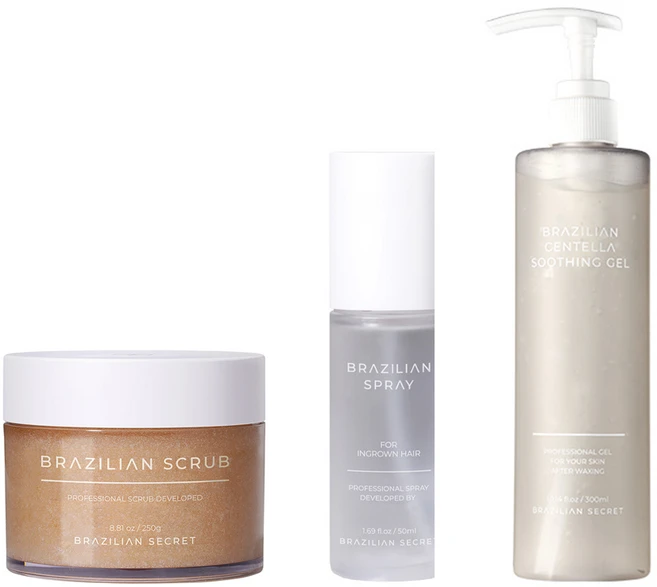 브라질리언시크릿 브라질리언 왁싱 애프터케어 세트 왁싱 후 인그로운헤어 관리, 수딩케어(스크럽+스프레이+수딩젤), 스트로베리&로즈마리, 1개 - 쿠팡