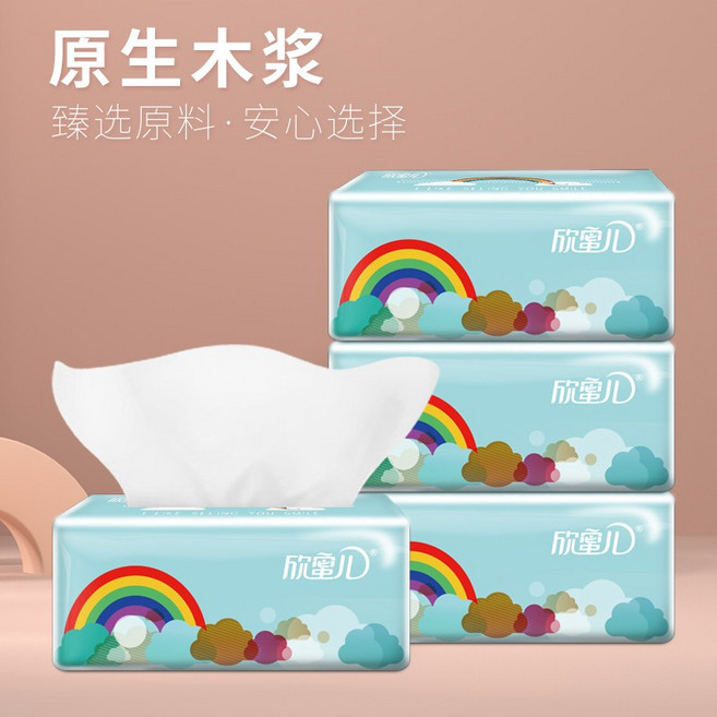 欣蜜兒 原生木漿 四層柔韌面紙, 1個, 10個裝, 13.3g