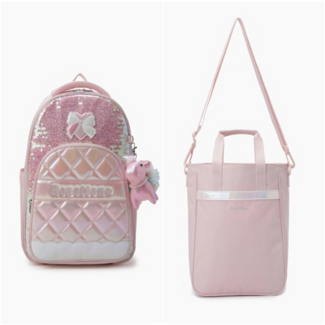 [AK평택점] [베네통 키즈] 블링엠보책가방세트QCBG03611 QCBG13611PKSE