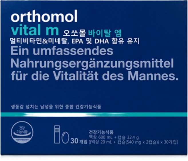 오쏘몰 바이탈 엠 (액상 20ml + 캡슐 540mg x 2캡슐) 30개입, 오쏘몰 바이탈 엠 액상 20ml + 캡슐 540mg x, 30세트, 2정 - 쿠팡