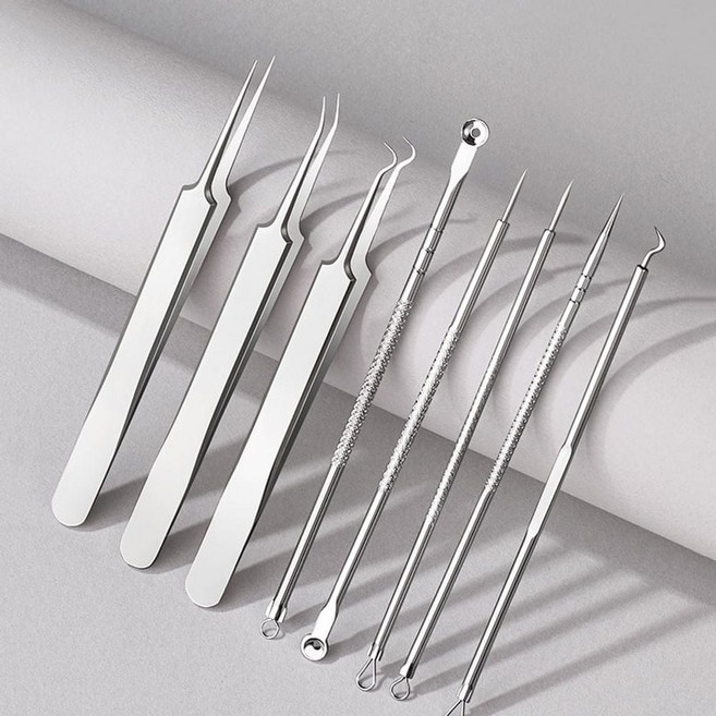 뾰루지 블랙헤드 바늘 핀셋 8종 제거기 압출기 미용mim7+2UlP