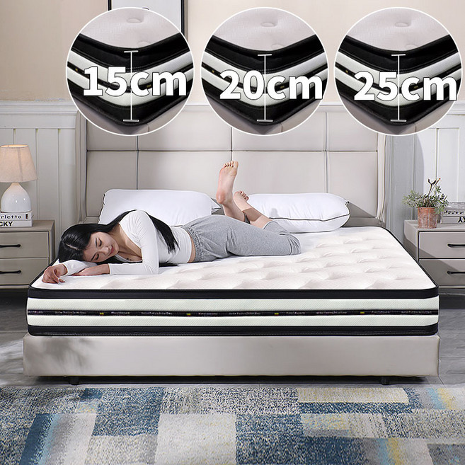 Ms.sleep 무음 스프링 매트리스 독립통 부드럽고 튼튼한 압축롤 20cm, 중간 단단함, 15cm