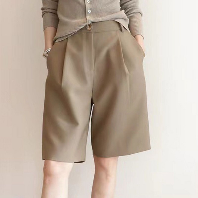 DUOMIHAN 여성 정장 봄여름 루즈핏 날씬해 보이는 하이웨스트 5부 바지