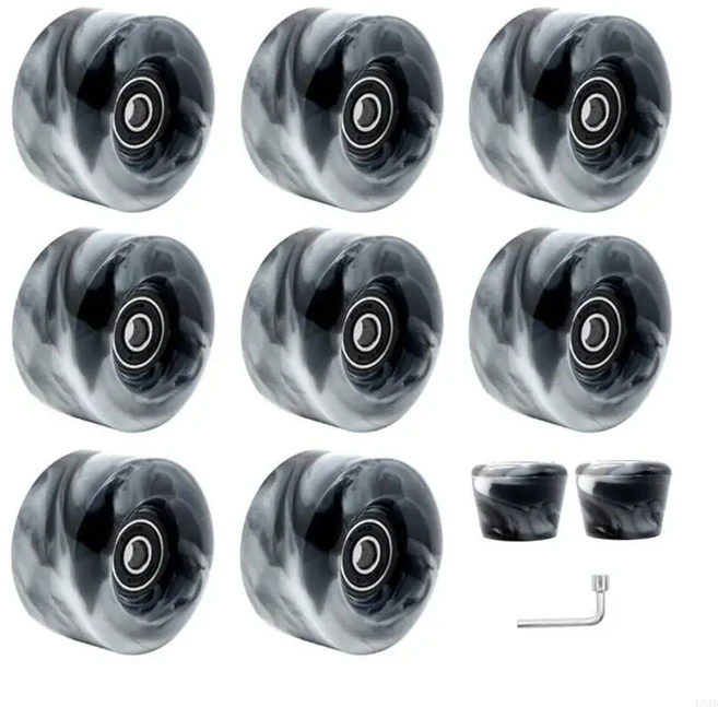 실내 실외용 65X35MM 쿼드 바퀴 스케이트 보드 소프트 롤러 78A, 하얀색