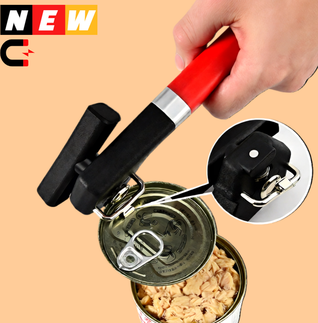 아후니 자석 흡착 안전 통조림 캔따개 만능 오프너, 1개, 레드믹스