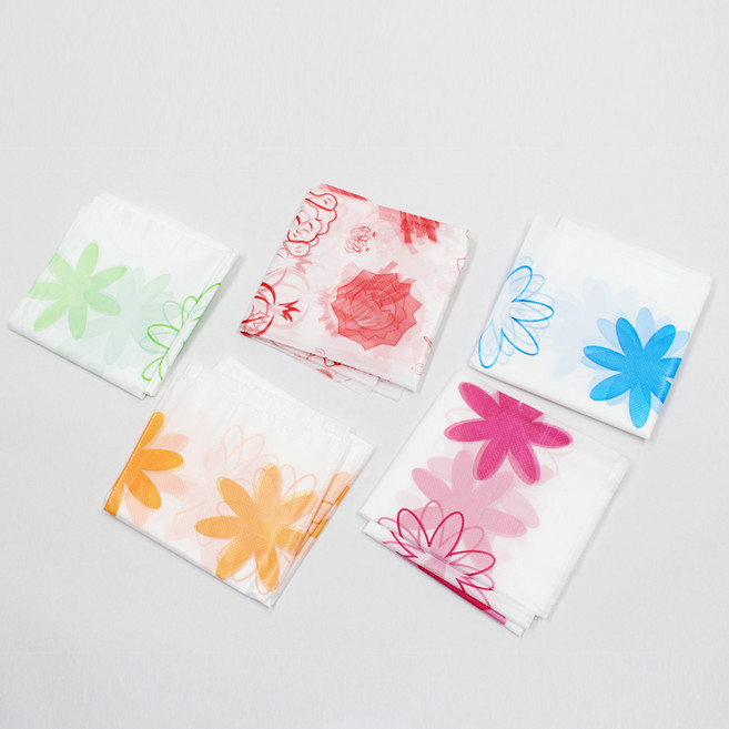 솔위생식탁보 배달용식탁보 중식식탁보 비닐식탁보 식탁보 일회용식탁보 상보 테이블보 500장(접이) 접이식탁보, 1박스, 500개, 꽃무늬 주황