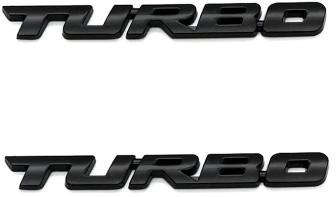 발통마켓 차량 메탈 포인트 터보 엠블럼, 2개, 블랙