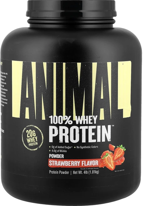 애니멀 Animal 100% Whey Protein™ Powder Strawberry 4 lb 1.81 kg, 1814 g - 쿠팡