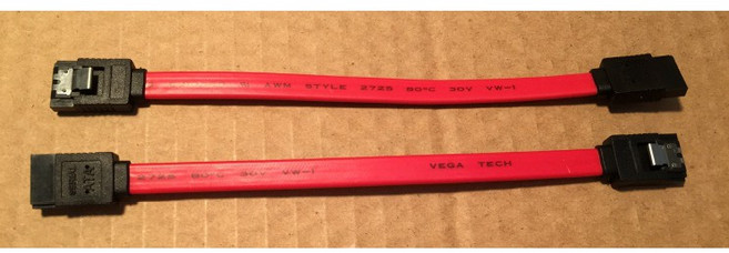 【IF】SATA 7P 硬碟排線 17cm 雙頭帶彈片, 1個