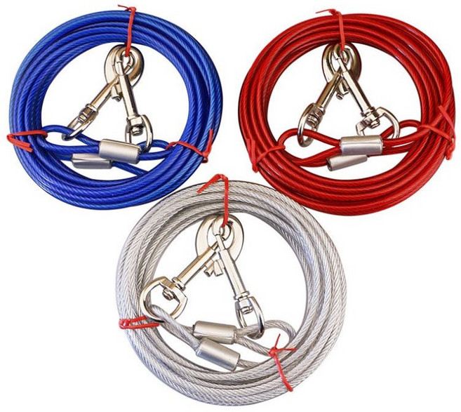 아미펫 강아지 대형견 와이어줄 pvc코팅와이어줄 10m리드줄 리드줄 6mm, 레드 6mm, 1개