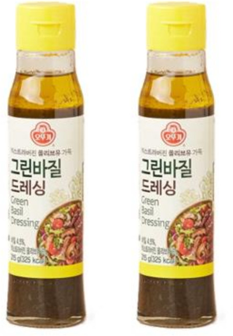 오뚜기 그린바질드레싱 215g 2개, 1세트
