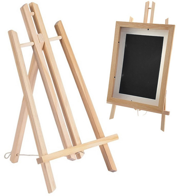 이지유 고급 나무 미니 이젤 액자 받침대 스탠드 사진 접시 캔버스 거치대, 1개, 우드