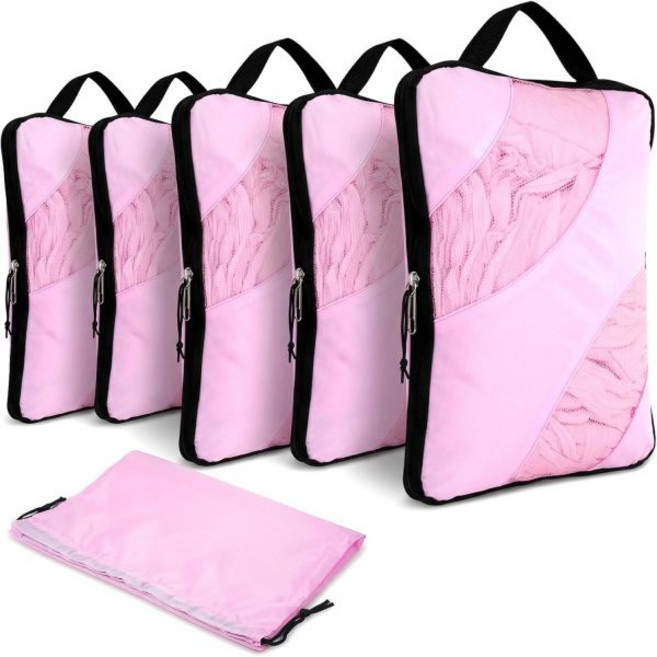 6개 세트 압축 패킹 큐브 확장 가능한 대형 큐브 (여행용 캐리어 및 백팩용) 신발 수납 공간이 있는 정리함
