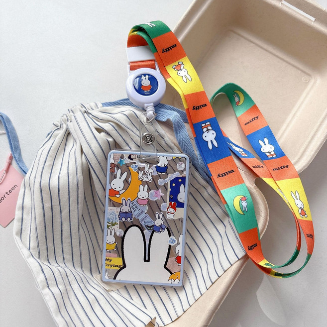 문구보따리 미피 사원증 목걸이 릴홀더 사원증케이스, 1개, 스카이블루