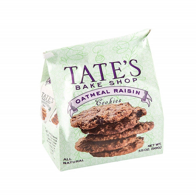 Tate's Bake Shop 테이츠 베이크 샵 베일 오트밀 건포도 3.5 oz(99g), 99g, 1개