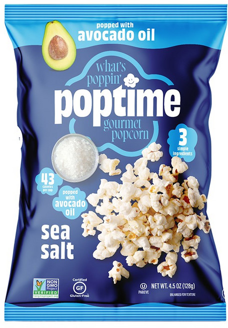 팝타임 씨솔트 아보카도오일 팝콘, 1개, 128g