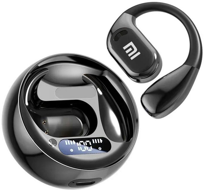 골전도보청기 음성 증폭기 블루투스 보청기 샤오미 M76 무선 헤드폰 HIFI 사운드 이어폰 게임 스포츠 러닝 헤드셋 통화 마이크 포함, [01] Black, 1개