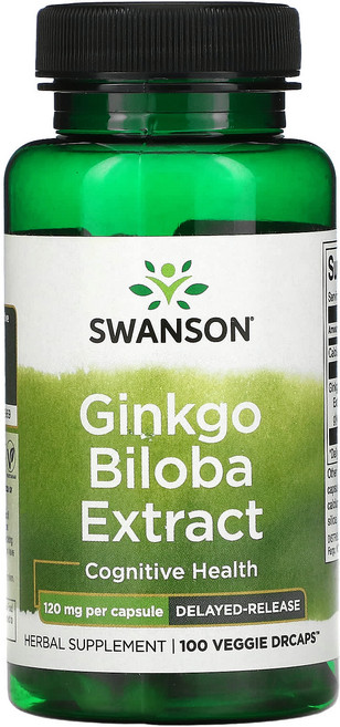 스완슨 은행나무 추출물 120mg 베지 캡슐(DRcaps) 100정, 1개