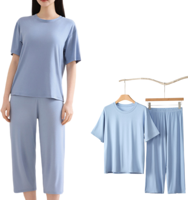 MS HOME 모달 잠옷 세트 남자 여자 홈웨어 커플 파자마