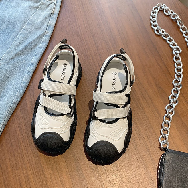 AOKADA 여름 샌들 통굽 벨크로 스니커즈 여성 운동화