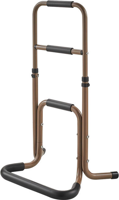 [앤빌리언] 이동식 안전바 장애인 양변기 핸드레일 스텐안전바 스텐안전손잡이 스텐레스보조손잡이 욕실 안전, 브라운, 1개