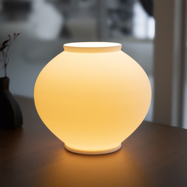 로피어스 달항아리 조명 (대) LED 무드등 스탠드 수면등 취침등 수유등 개업선물 집들이선물 외국인선물 전통 명절선물, (증정) 미니 달항아리 (에쉬화이트), 기본