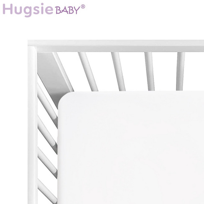 HugsieBABY 德國氧化鋅抗菌嬰兒床單 嬰兒床包, 雪白, 1個
