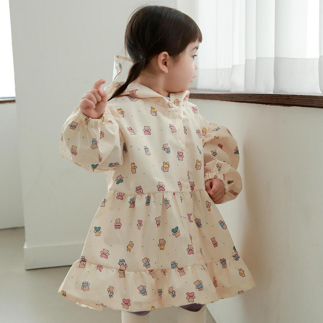 원라인 유아 아기 우비 아동 어린이 비옷 레인코트