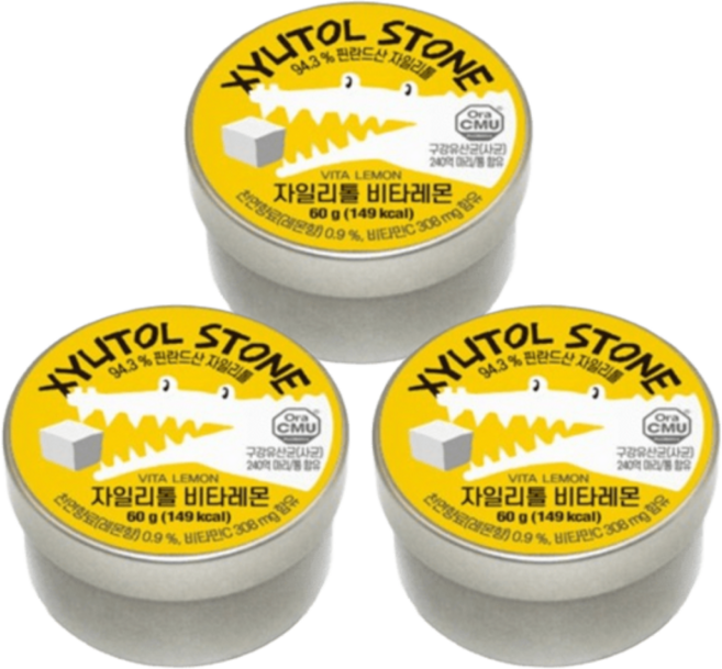구강유산균함유 자일리톨스톤 비타레몬, 3개, 60g