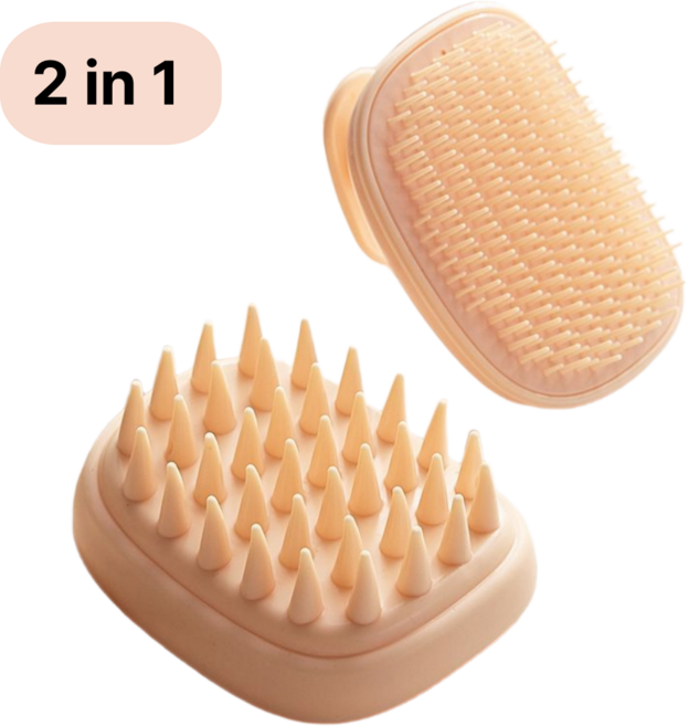 숍웨이브 투인원 두피마사지 샴푸 브러쉬, 1개, 베이지