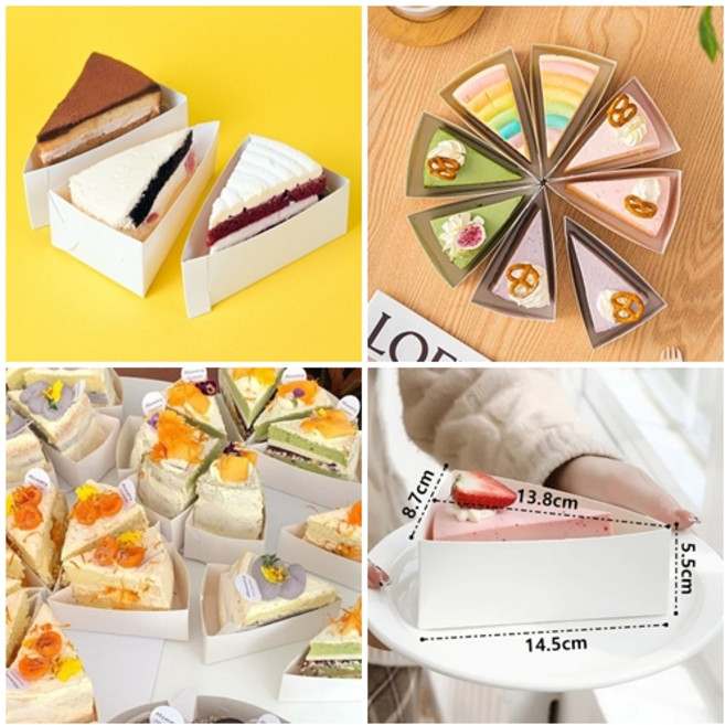 [메이크팩] 삼각조각케익트레이 받침 200개, 1개, 화이트