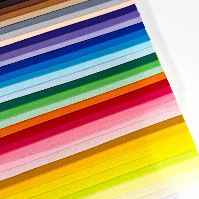 공예 만들기 30x45cm 비접착 펠트시트 34칼라 펠트스티커 니들펠트 펠트인형, FDT 51 빨강