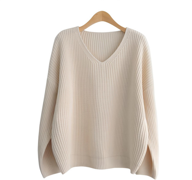제니트 여성 루즈핏 브이넥 하찌 니트 니트티 제넌오버핏