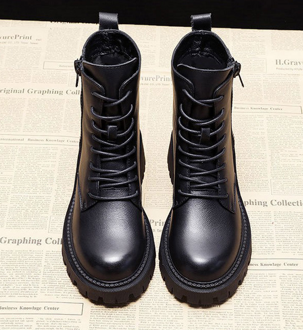 발편한 폭신폭신 여성워커 6.5cm 키높이 워커부츠 옆지퍼 워커 여성용 데일리워커