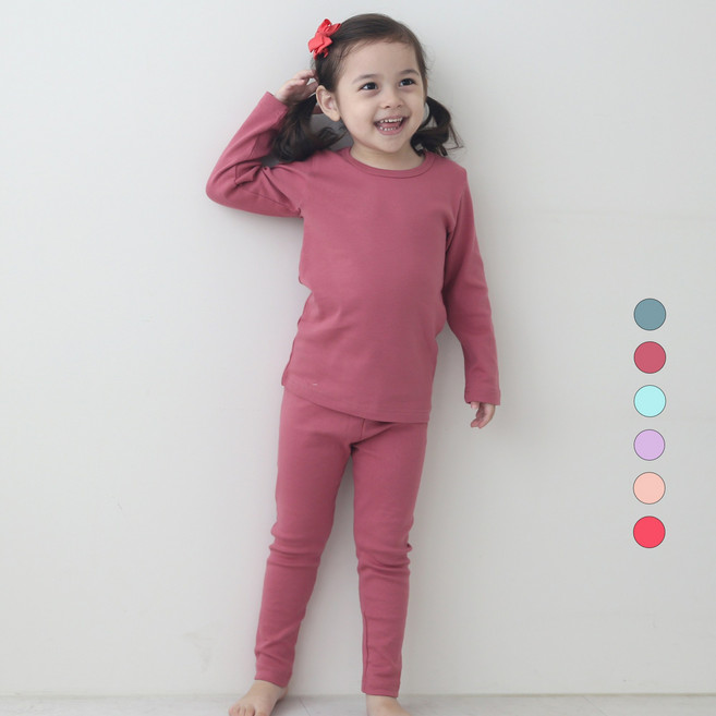 (한정특가중)잼베이비 국내생산 (소프트 솔리드 6컬러) 후라이스스판 봄 가을 신축성좋고 부드러운 유아동 키즈 아기 잠옷 실내복