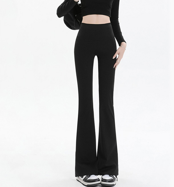 슬림소녀 신품 봄 여성 부츠컷 레깅스 스포츠 슬림핏 하이웨스트 스판 요가 나팔바지