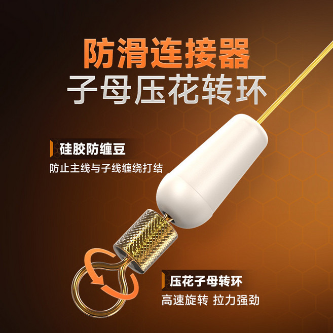 千鯉萊 無結魚線線組 釣魚成品主線組套裝, 3.9米【加硬防纏PE線竿稍】【加硬防纏,0.8#【進口原絲】【壓花高轉速子母環】, 1個