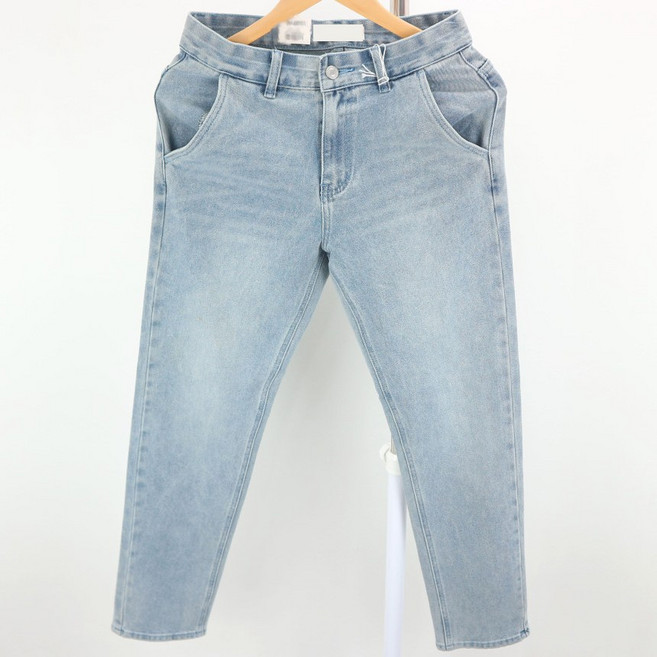 테이퍼드 슬림핏 스판 밴딩 데일리 청바지 남자 데님팬츠