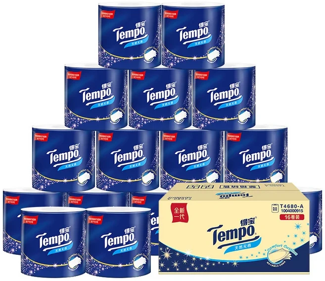 두꺼운 4겹 60g 템포 화장지 코어 플로럴 프린팅 가정용 종이 타월 위생 자전거 용품