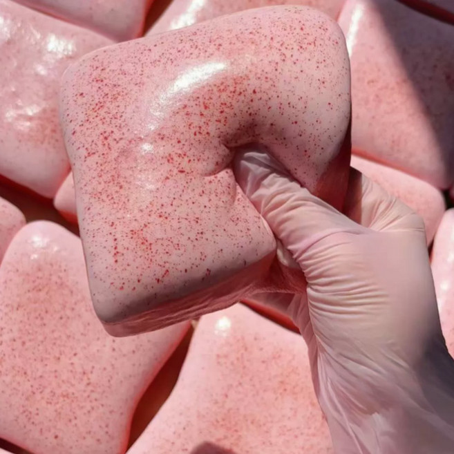 쫀득 버터토스트 빵 말랑이 스퀴시 스퀴지, 핑크, 1개