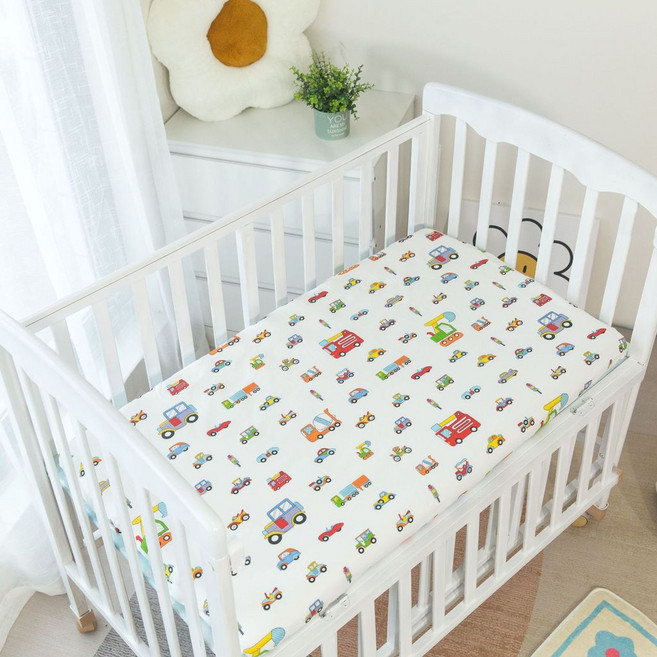 純棉嬰兒床包, 1個, 小汽車,60x120cm