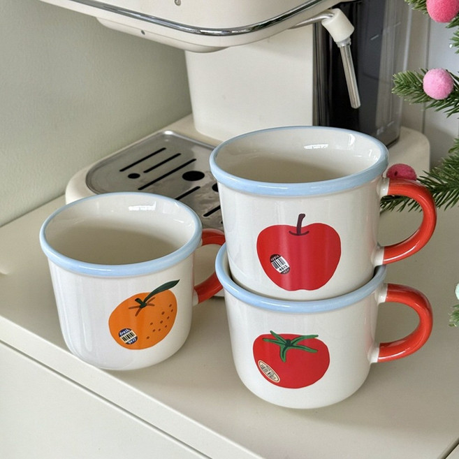 [췸이네]과일 라벨 머그컵 3종, 귤, 귤, 1개