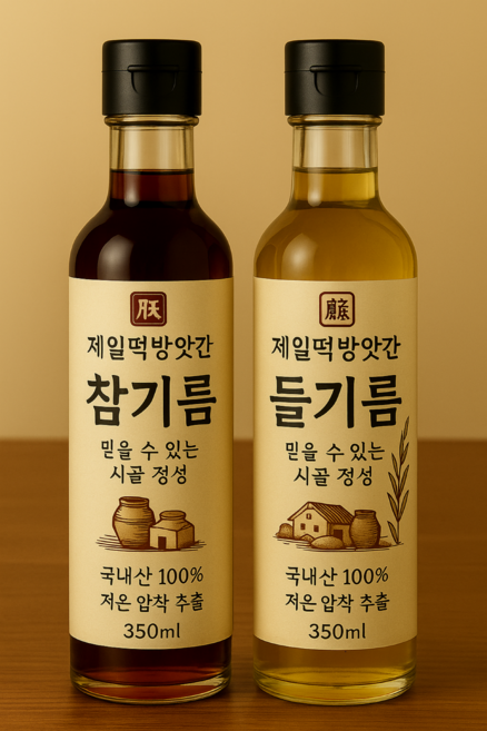 참기름/들기름 350ml x 2 국내산 100% 저온압착 선물세트
