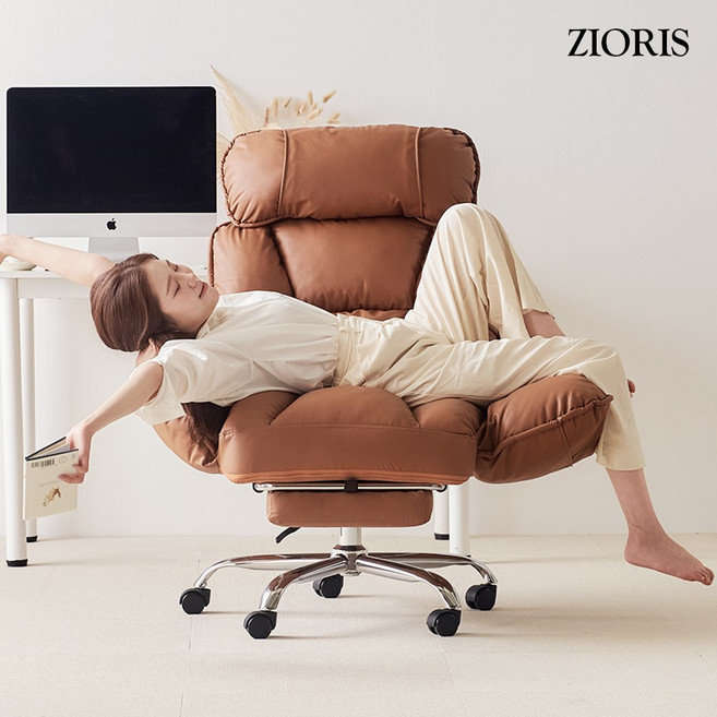 지오리스 컴포트허그 리클라이너 겸 컴퓨터 의자, 1개, 브라운