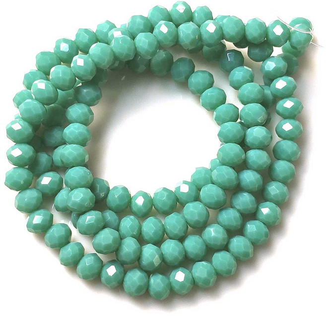 Bead 크리스탈 4mm 론델비즈 한세트 2줄 컬러선택, 민트오팔