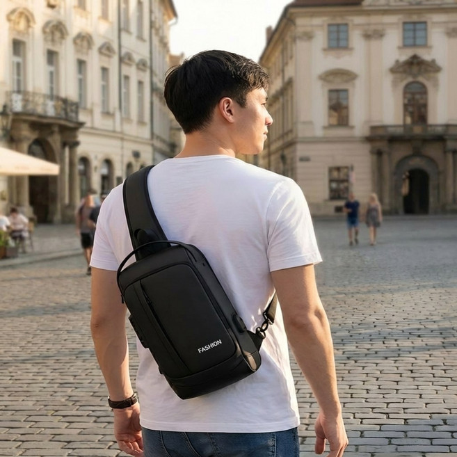 네쥬 해외여행 도난방지가방 방수 잠금 크로스백