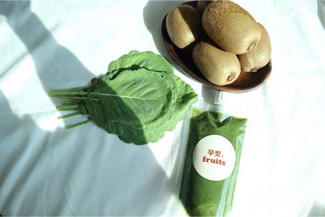 푸푸 클렌즈 그린스무디 베이직그린 시금치 케일 키위 슬러쉬 카페음료 아침과일, 300ml, 1개