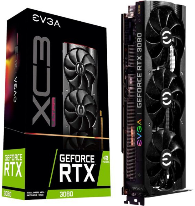 EVGA 10G-P5-3885-KR GeForce RTX 3080 XC3 울트라 게이밍 10GB GDDR6X iCX3 쿨링 ARGB LED 메탈 백플레이트 갱신, EVGA 10G-P5-3885-KR GeForce RT, 1개
