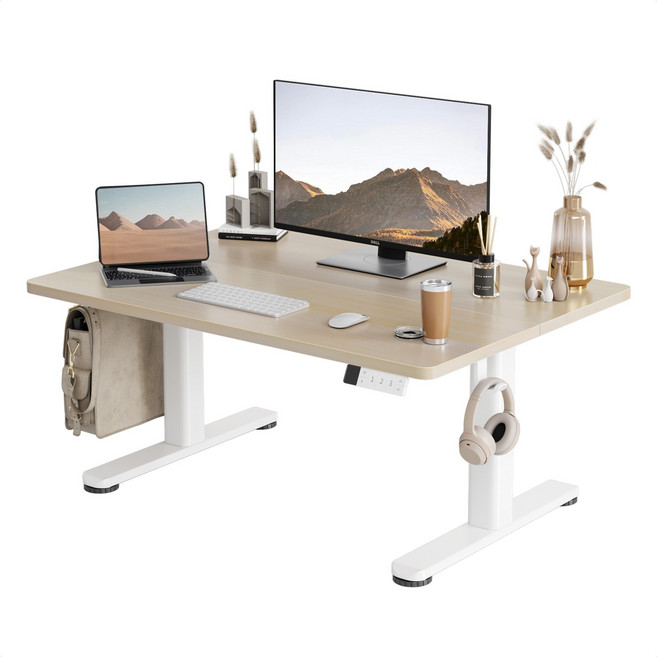 Seang 높이조절 모션데스크 학습용 사무용 아동용 조절테이블 전동 탁자 바닥에 앉아 업무를 보는 전동리프트 테이블, 자연